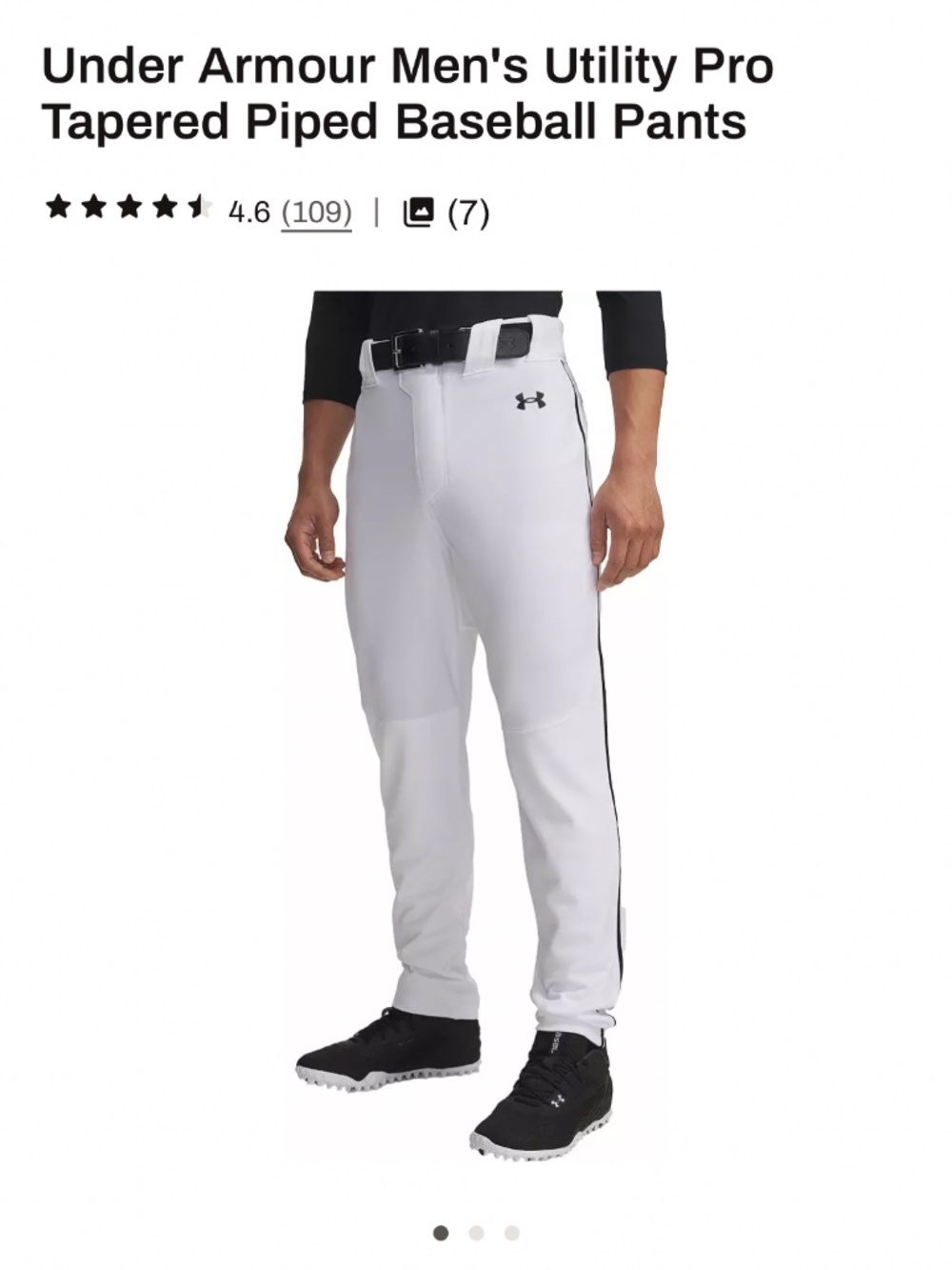 Under Armour Men's Utility Pro Tapered Piped Baseball Pants Size Medium